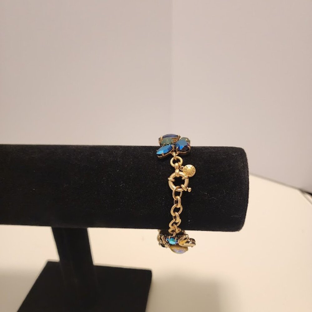 J. Crew Rare Multi-Colored Ombré Crystal Cluster Necklace and Matching Bracelet - Picture 7 of 10